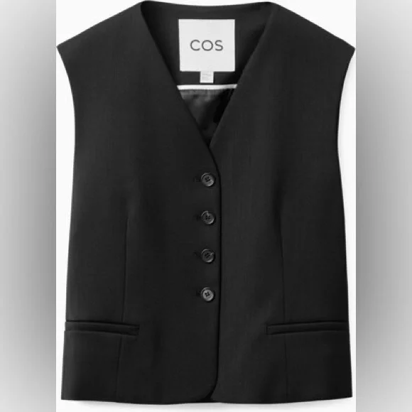 COS | Cropped Single-Breasted Waistcoat - Picture 2 of 15